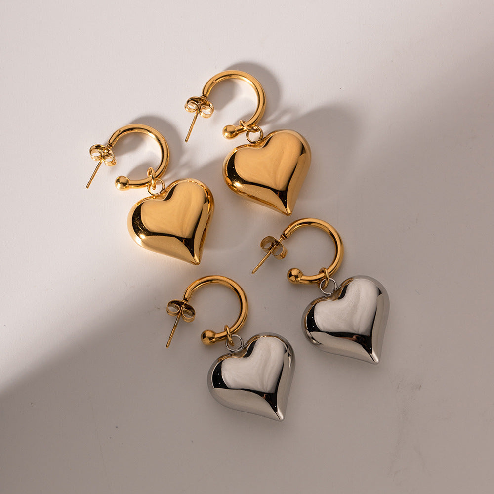 Fashion Elegance Retro French Entry Lux Heart-shaped Stainless Steel Ear Clip 02049aac 0ed0 4186 8d3a 457bb159c2e1