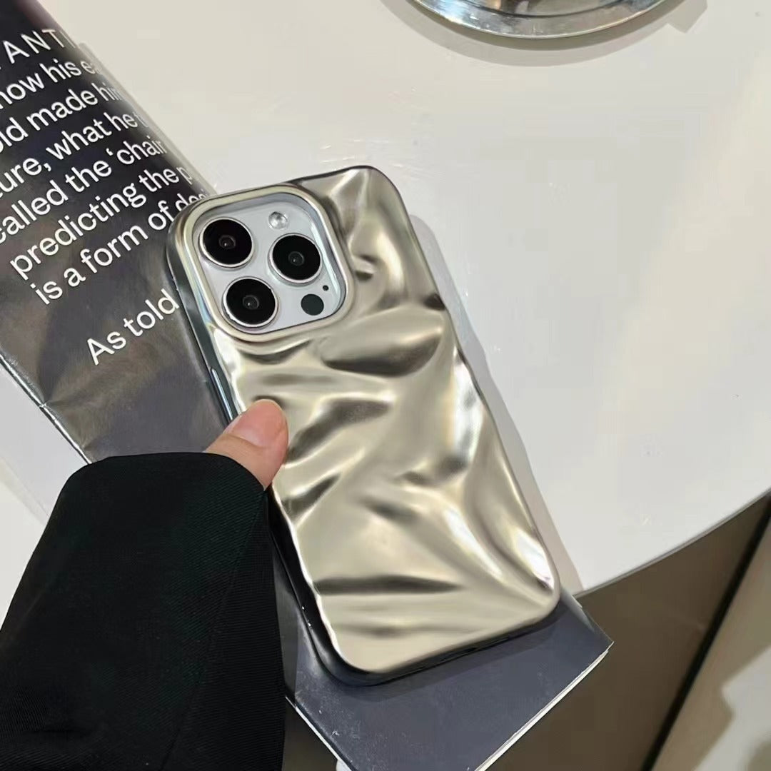 Matte Plating Solid Color Phone Case Water Ripple - 图片 6