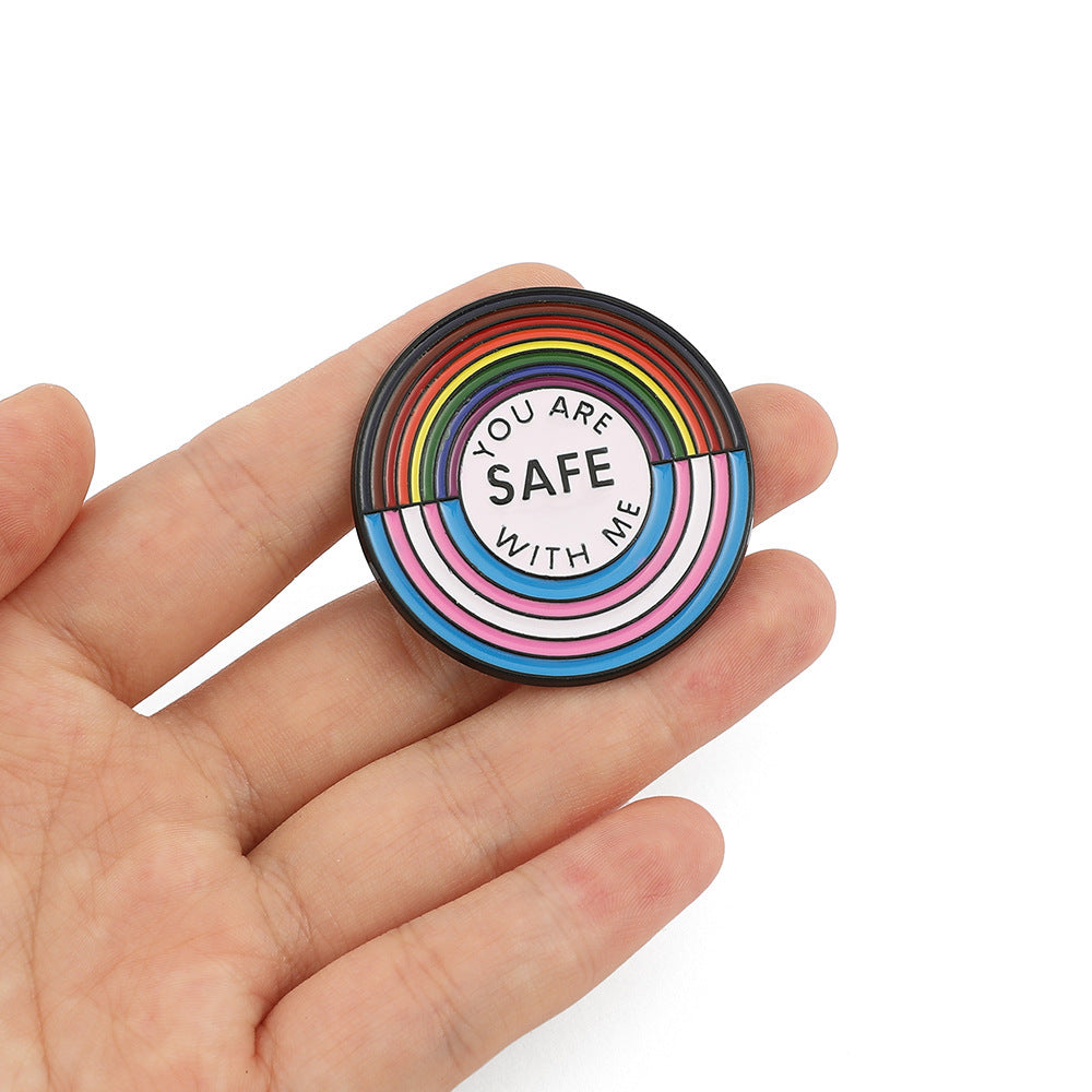 Rainbow Brooch High-grade Round Brand Paint Letters 0230cebb b168 40ff 9c30 73380ad0e84d