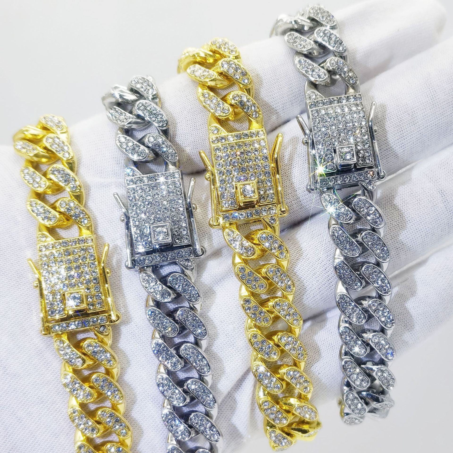 Flat Cuban Link Chain Diamond Bracelet 023621a5 fde5 4618 a2ba 5c3b08a282df