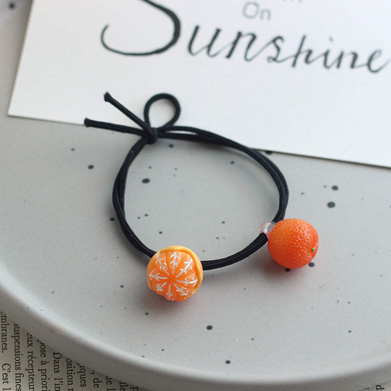 Double Orange Hair Band Bracelet Super Cute Emulational Fruit Head Rope 023efa5a 5af6 4af5 879e 5fede61cfec9