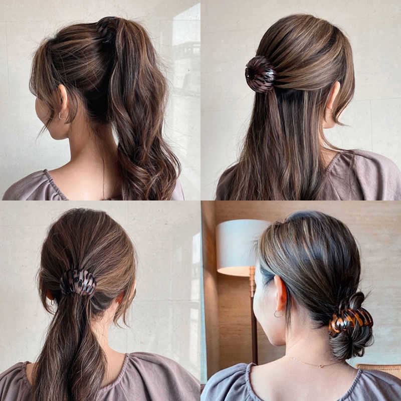Women Hollow Hair Circle High Horsetail Artifact Fixed Coiler Hairpin Horsetail Headdress Fashion Hair Accessories 0246c92f 7