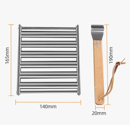Hot Dog Rack Removable Stainless Steel Roasted Sausage Doll Rack Rolling Barbecue