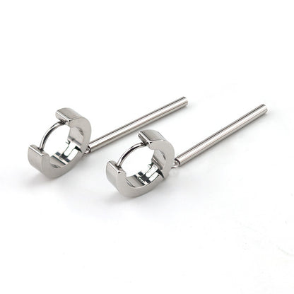 Hip Hop Round Bar Pendant European And American Stainless Steel Earring Ear Clip 02562626 14b9 4bf0 8065 77b62f752f48