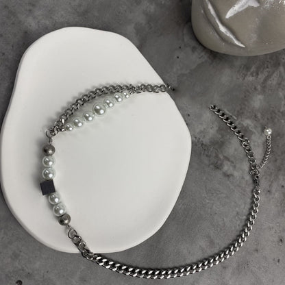 Men's Cuban Pearl Double Stitching Design Necklace 02711261 95fe 46ae 9e17 93da378431af