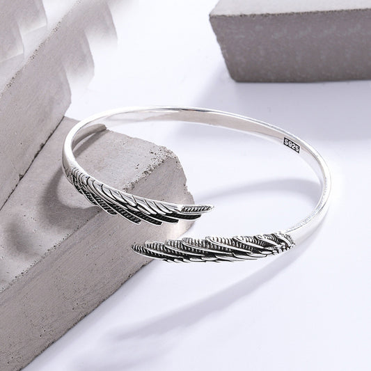 Feather Silver Plated Old Angel Wings Wings Bracelet 027380cd f19b 4c8e 9af3 8e99d477de02