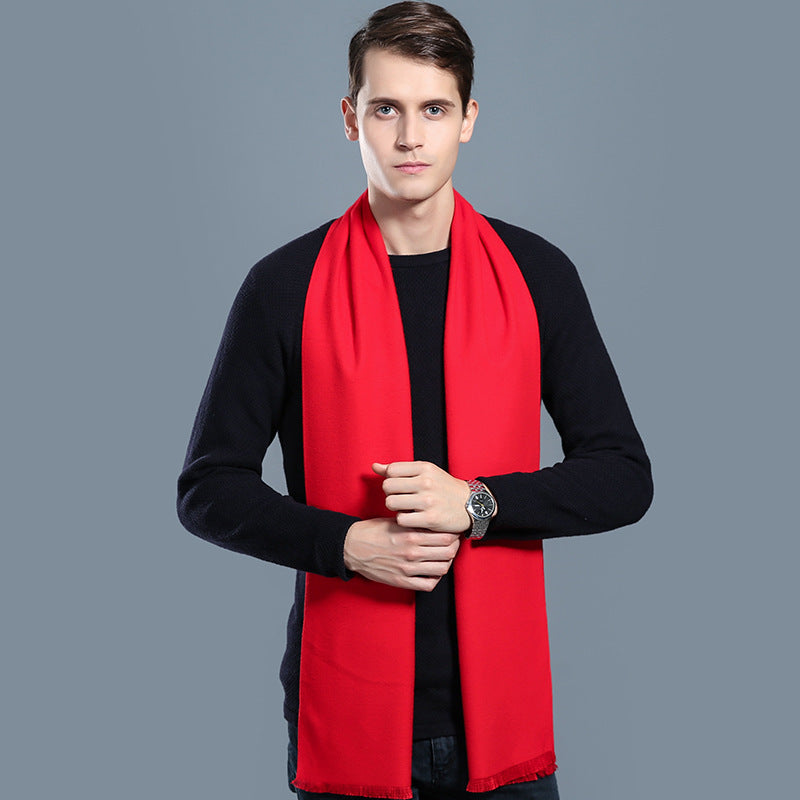 Simple Plaid Warm Keeping Artificial Cashmere Scarf 028510f9 9a6f 4831 b453 bfeab7811f6e