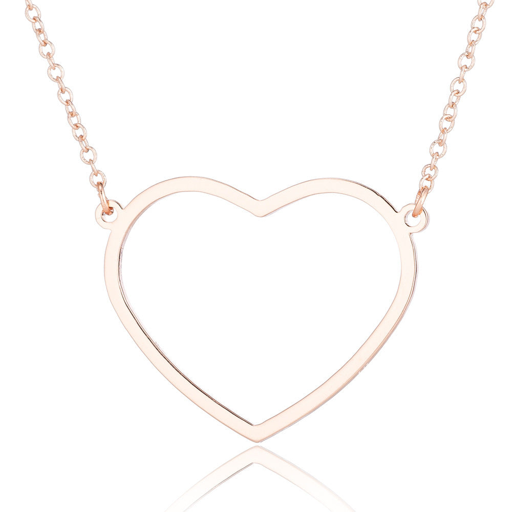 Simple Elegant Peach Heart Women's Clavicle Chain Necklace 0293828a 23b1 4f26 9452 b067f6ecca2c