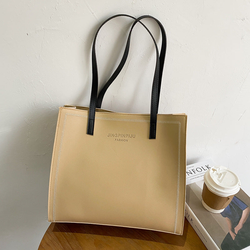 Large Capacity Shoulder Solid Color Tote Simple Tote Bag 02a1ba71 7957 4e68 9aeb 17d2e62c5fa7