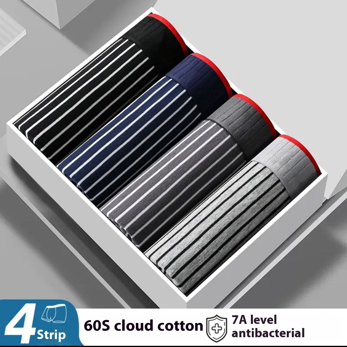 Four-pack Men's Underwear Striped Seamless Shorts 02a7d6a7 2826 4297 8466 894b112a986c trans