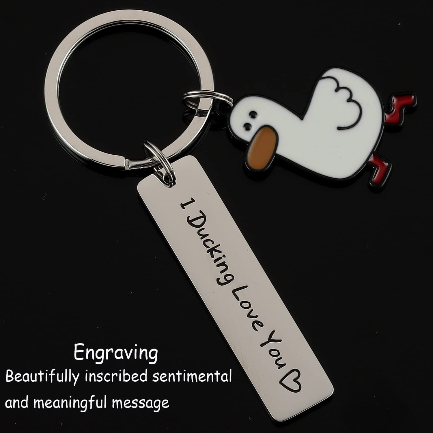 Funny Lover Gift Ducking Love You Cute Duck Pun Keychain Couples Jewelry Valentines Day Gift For Boyfriend Girlfriend 02e3b2d