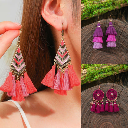 Vintage Bohemian Style Hand-woven Tassel Earrings 02e7e92e 9c80 41aa 952f 274d0b667bb2