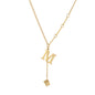 Simple M Shaped Small Square Pendant Necklace Womens Titanium Steel 0315f37f c9fb 4046 8f19 63a554d1167f