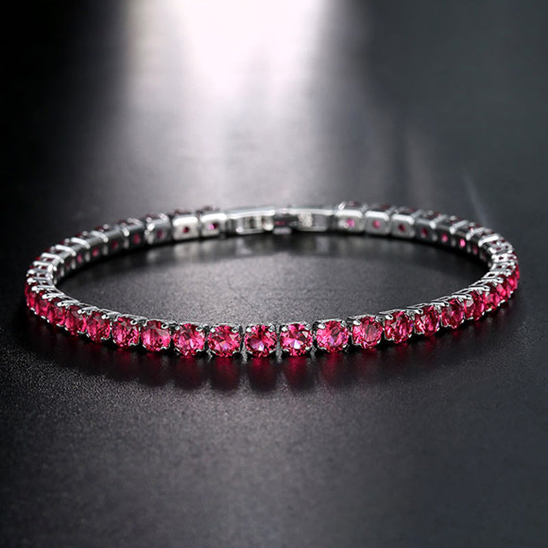 Fashion Color 4.0 Round Zircon Single Row Diamond Bracelet 0318e12c 7a68 4cc7 b6d9 33aa64ff023e 0242f2a2 2e5e 4192 a01e 99c50