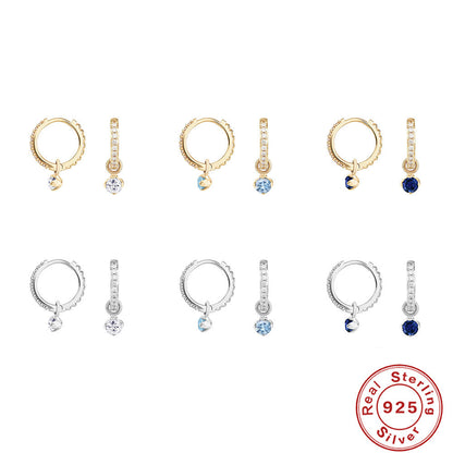 S925 Sterling Silver Personality Trend 9 Tablets Zircon Earrings 031cfc2c 0104 4b6e b7b9 440f55b64ffa