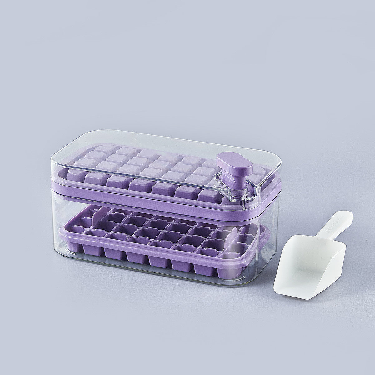 One-button Press Type Ice Mold Box Plastics Ice Cube Maker Ice Tray Mold With Storage Box With Lid Bar Kitchen Accessories 03