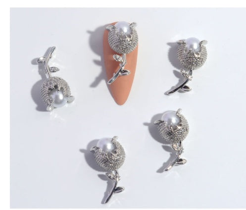 Nail Ornament Zircon Flower Tassel Chain 03219fd7 442f 40ca b794 193301240790