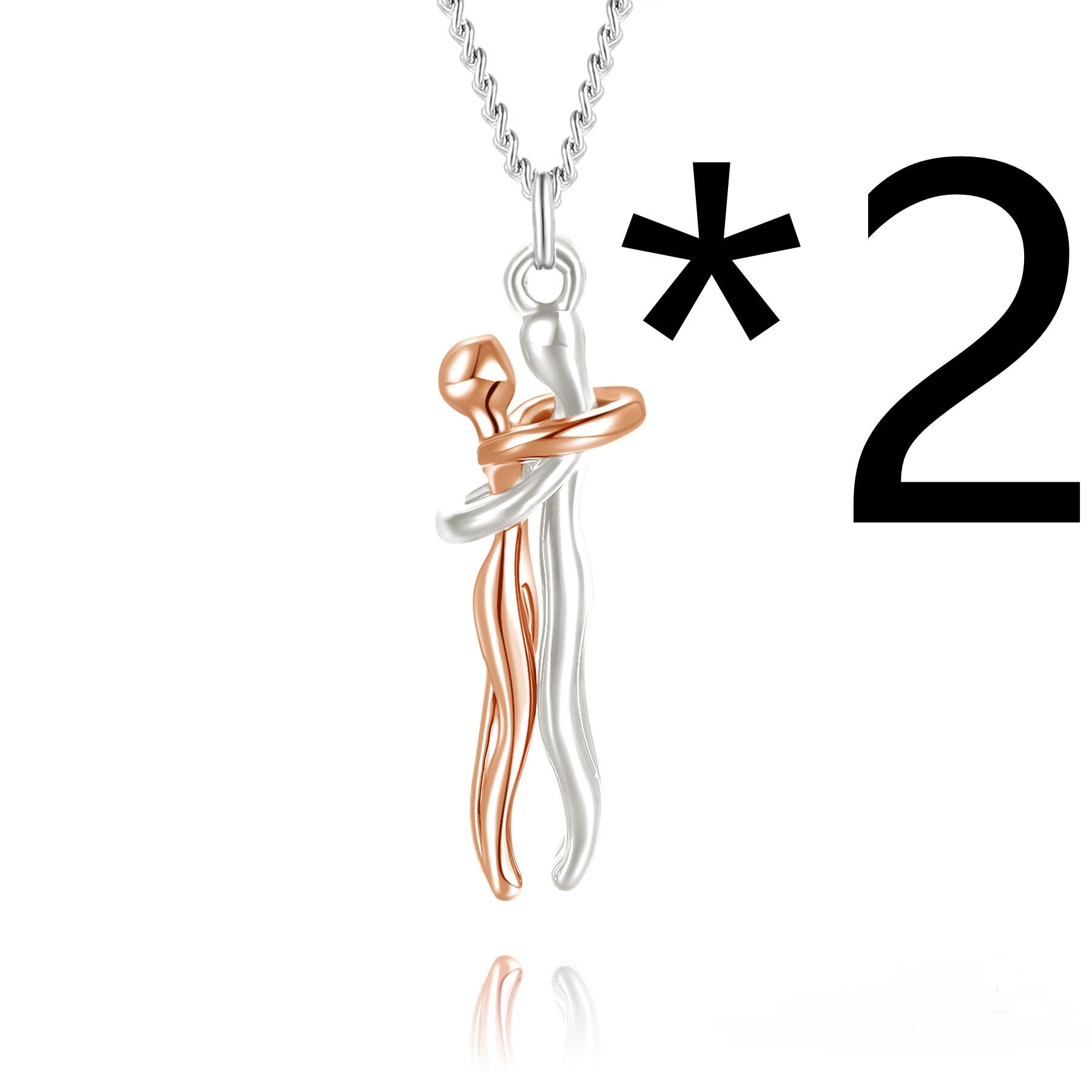 Hot Sale Affectionate Hug Necklace Couples Anniversary Valentine's Day  Gift Fashion Punk Street Style Pendant Necklace 032b2
