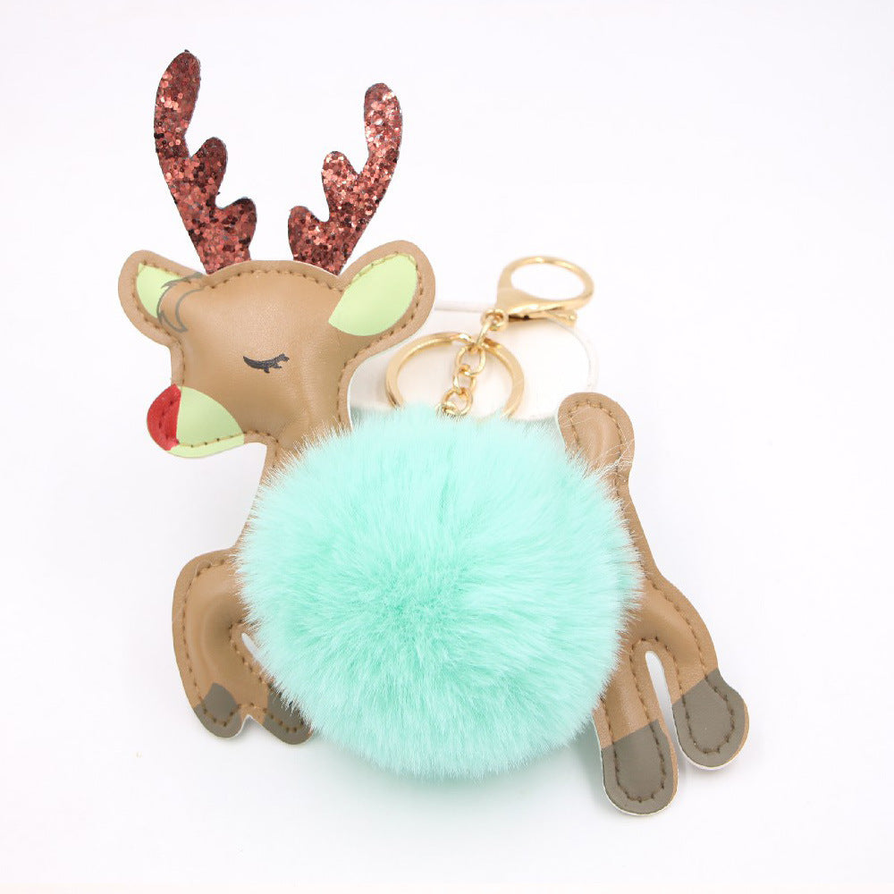 Christmas Deer Pompons Bag Accessories Keychain Pendant 03328897 4f56 44af a30d edf19cf8884a