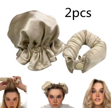 New Heatless Curl Stick With Cloth Cover Cute Ball Head Hair Curler Headband Hair Rollers Wave Form Curling Rod Hair Style To