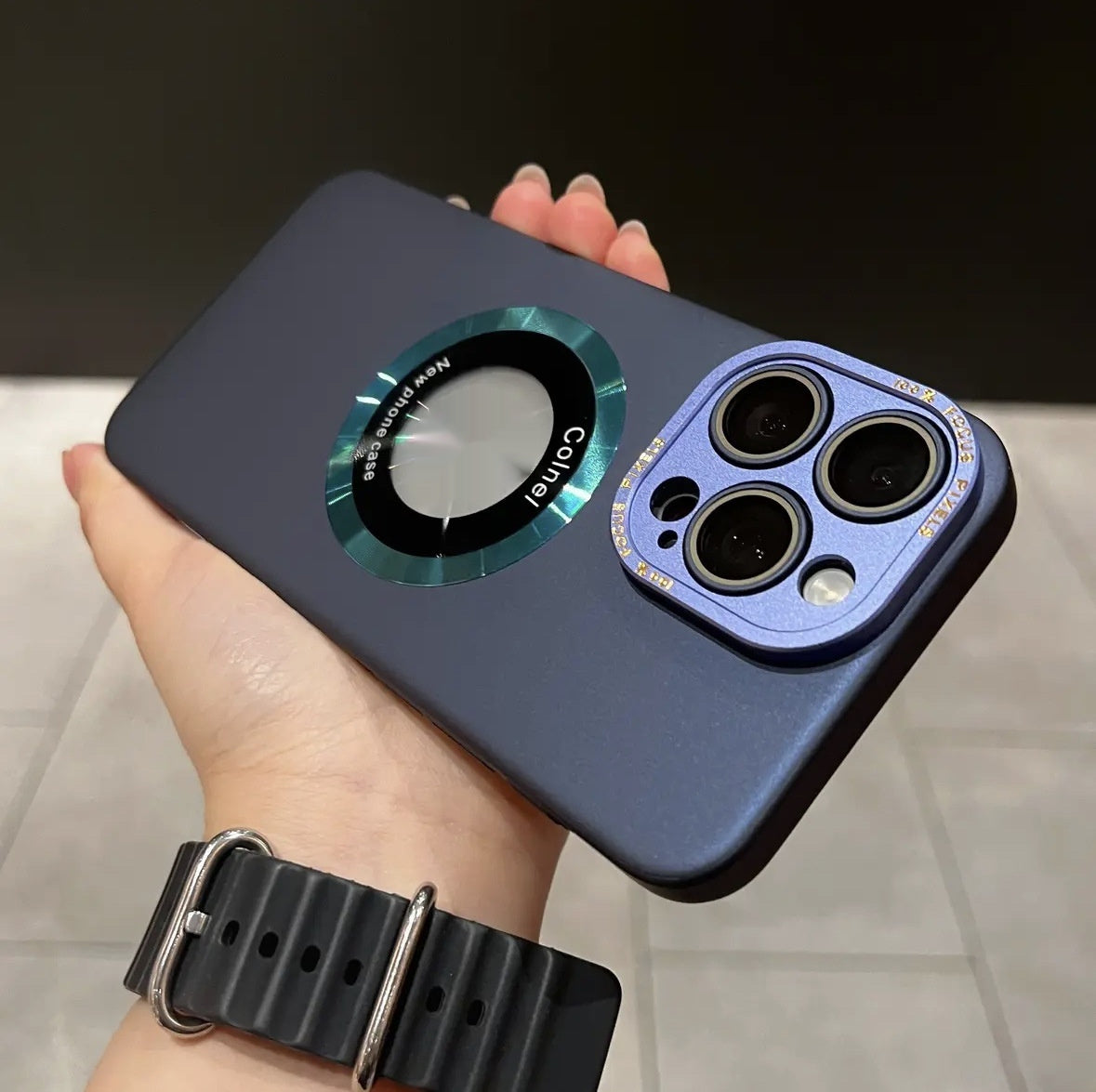 Metal Lens Frame Frosted Phone Case - 图片 10