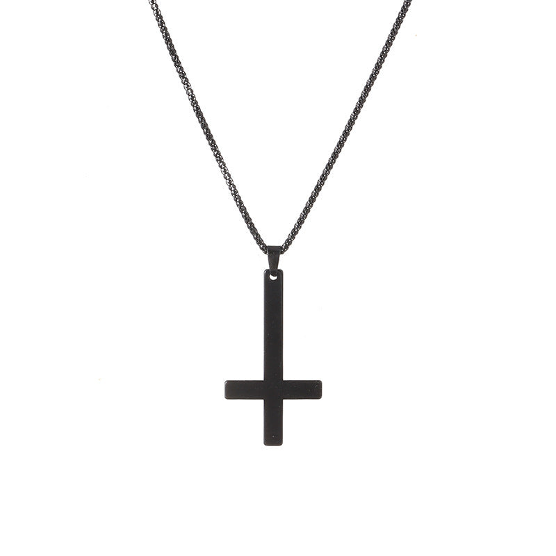 Titanium steel smooth cross necklace pendant 036fce4f da20 4788 89e0 cc758340fc71