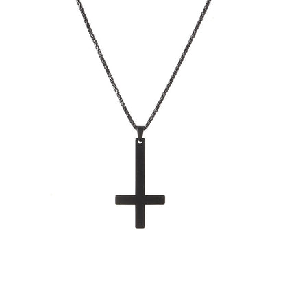 Titanium steel smooth cross necklace pendant 036fce4f da20 4788 89e0 cc758340fc71