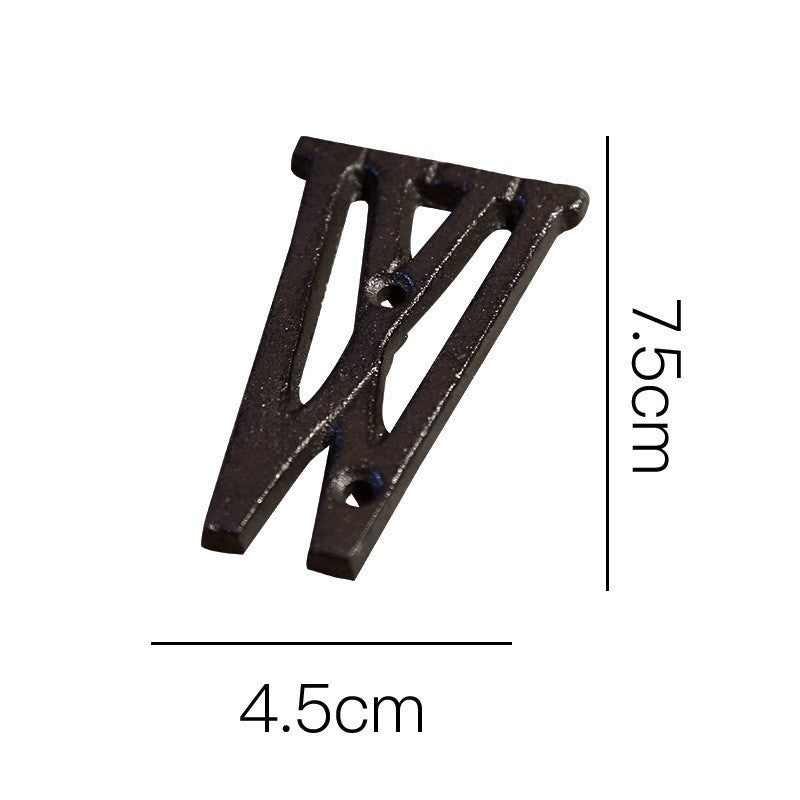 European-style Retro Cast Iron Three-dimensional Wrought Iron 26 English Letters Door Number 038b48b9 2b19 4778 bae8 d7e96155