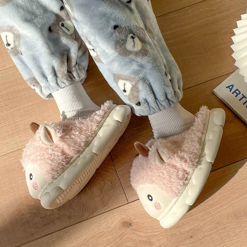 Cute Lamb Cotton Slippers Women's Autumn And Winter 03a3ec35 c193 40f2 9f31 acf97aa6aa38