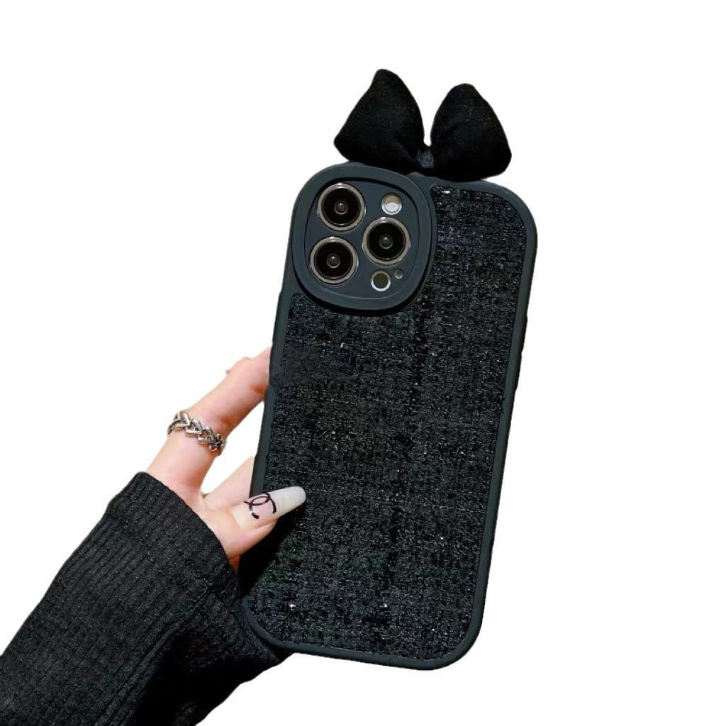 High-grade Black Classic Style Bow Phone Case - 图片 2