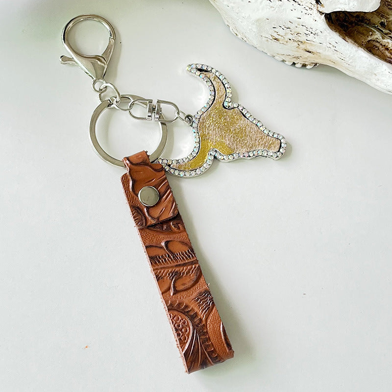 Fashion Red Brown Leather Keychain 03ba6bdc 4858 4a8c ab25 07db7082fc95