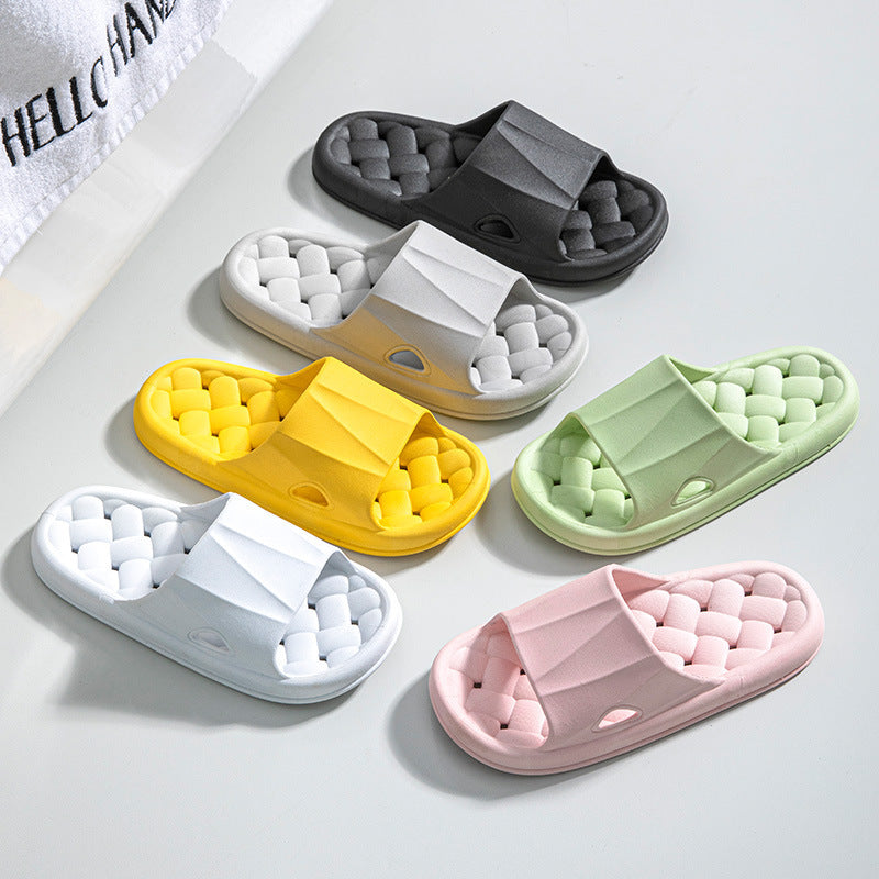 New Woven Texture Non-slip Slippers For Women Summer Indoor Floor Bathroom Home Slipper Men House Shoes 03c92db3 26f2 4e39 ae