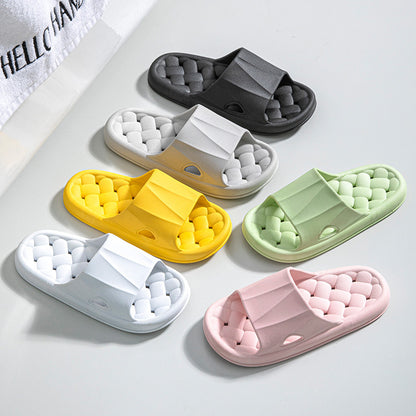New Woven Texture Non-slip Slippers For Women Summer Indoor Floor Bathroom Home Slipper Men House Shoes 03c92db3 26f2 4e39 ae