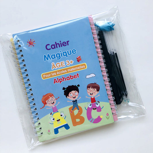 Children's Groove English Calligraphy Practice Board French German Painting Magic English Stickers Copy Control Pen Training Book - 图片 1