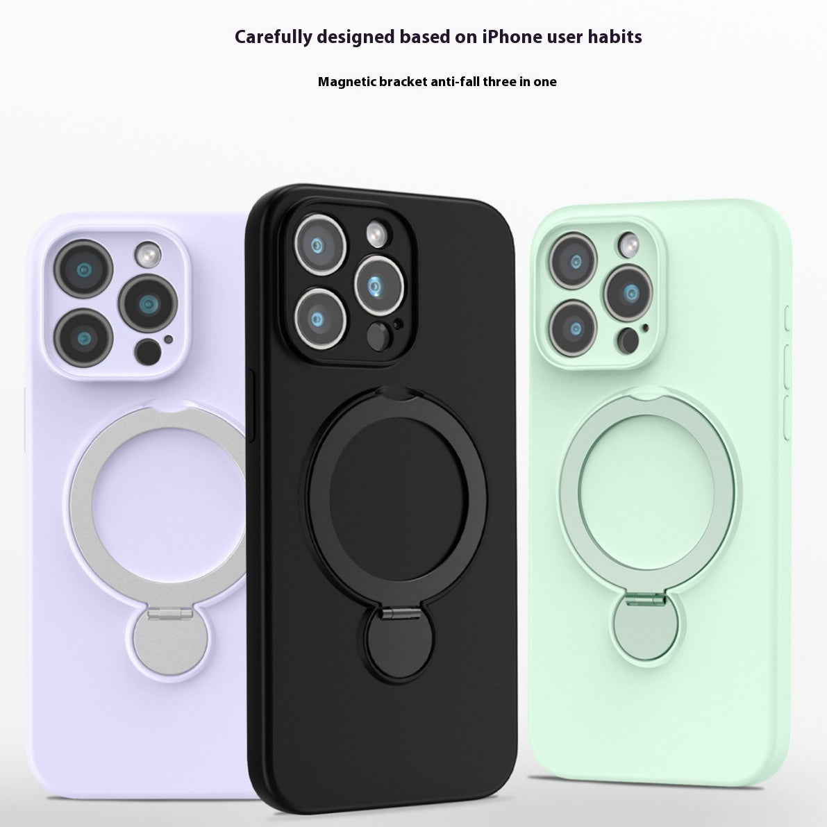 Liquid Silicone Magnetic Bracket Phone Case Applicable Anti-fall - 图片 3