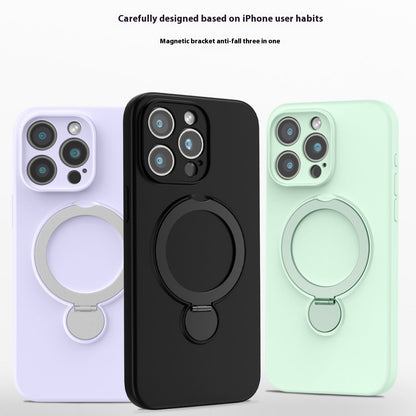 Liquid Silicone Magnetic Bracket Phone Case Applicable Anti-fall - 图片 3