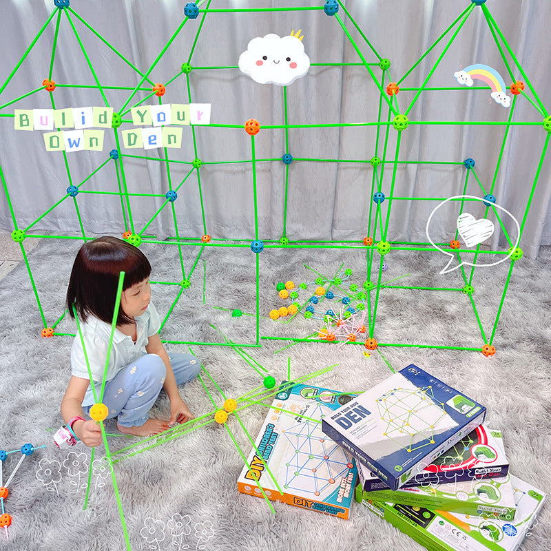 Children's DIY Bead Insertion Tent Game House With Building Blocks 0424992c d18e 4489 a0cd 4d9ed62936f6