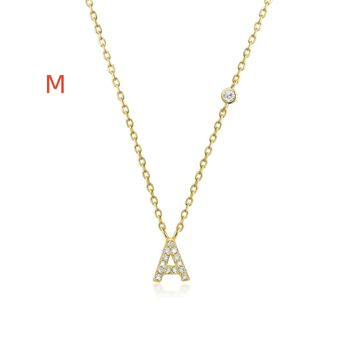 Fashion Jewelry Luxury Gold Color A-Z 26 Letters Necklace CZ Pendant For Women Cute Initials Name Necklace Fashion Party Wedd