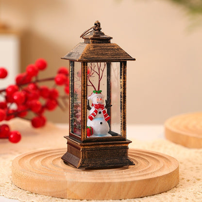 Christmas Portable Oil Lamp Santa Claus LED Night Lights Battery Powered Indoor Outdoor Hanging Lanterns Festive Party Decora