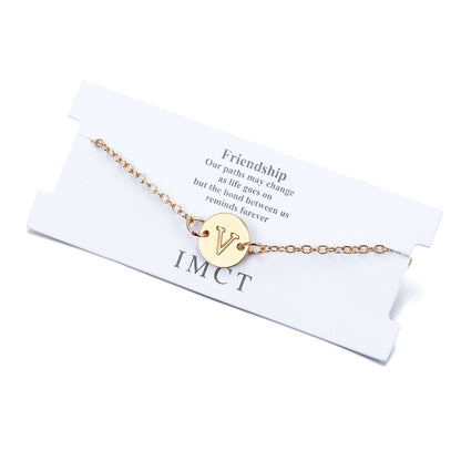 DIY Letter Bracelet Anklet Gold Small Circle Glossy Letter Bracelet 04473337 f80c 4f74 89e6 227749dc85c0