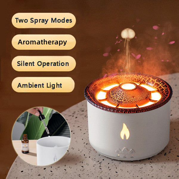 New Creative Ultrasonic Essential Oil Humidifier Volcano Aromatherapy Machine Spray Jellyfish Air Flame Humidifier Diffuser 0
