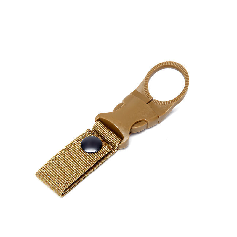 Outdoor army fan tactical nylon webbing water bottle hang buckle Multi-function carabiner molle system bottle buckle 045c115a