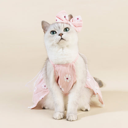 Spring And Summer Dog Clothes Cat Clothing Pet Cotton Floral Slip Dress Mesh Skirt Dress 047b367b b906 4608 8236 55455f1ef83d