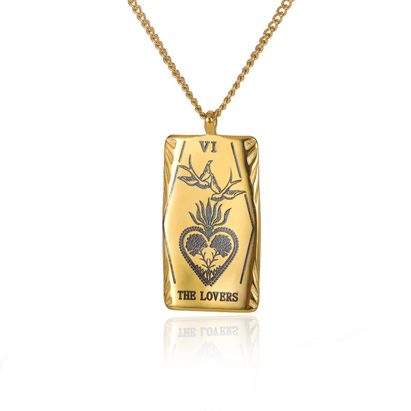 New Personalized Simple Stainless Steel Square Card Necklace 047ca55e 6f83 4b57 99b5 71687f444e08