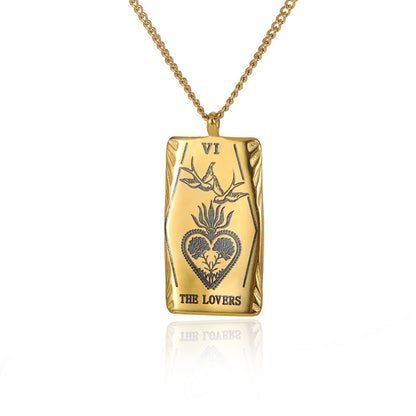New Personalized Simple Stainless Steel Square Card Necklace 047ca55e 6f83 4b57 99b5 71687f444e08