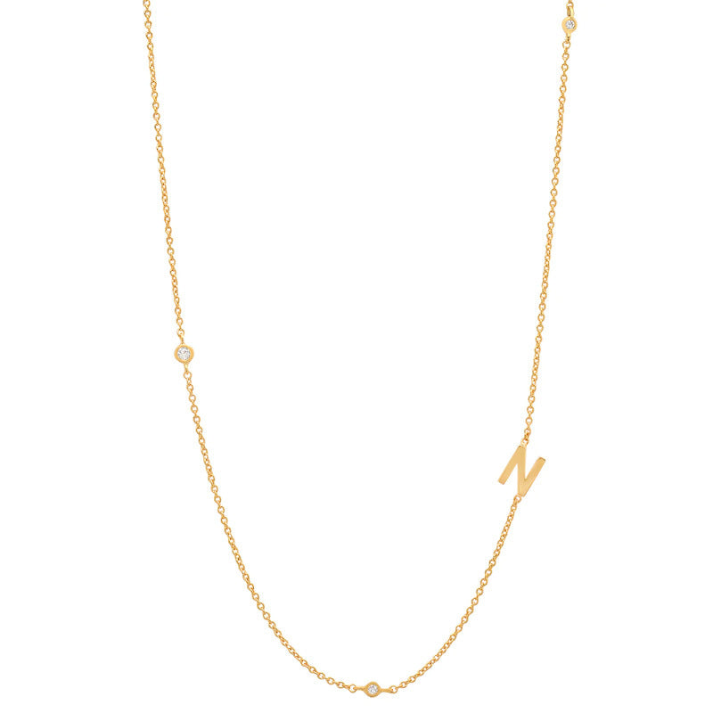 18K Gold Plated 26 Letter Stainless Steel Necklace - HD Wireless Product #15