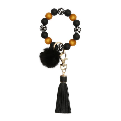 Silicone Wrist Keychain Handmade Beaded Leather Tassel Bracelet 04a27d85 67dd 4d97 afe5 e55aa0066eb7