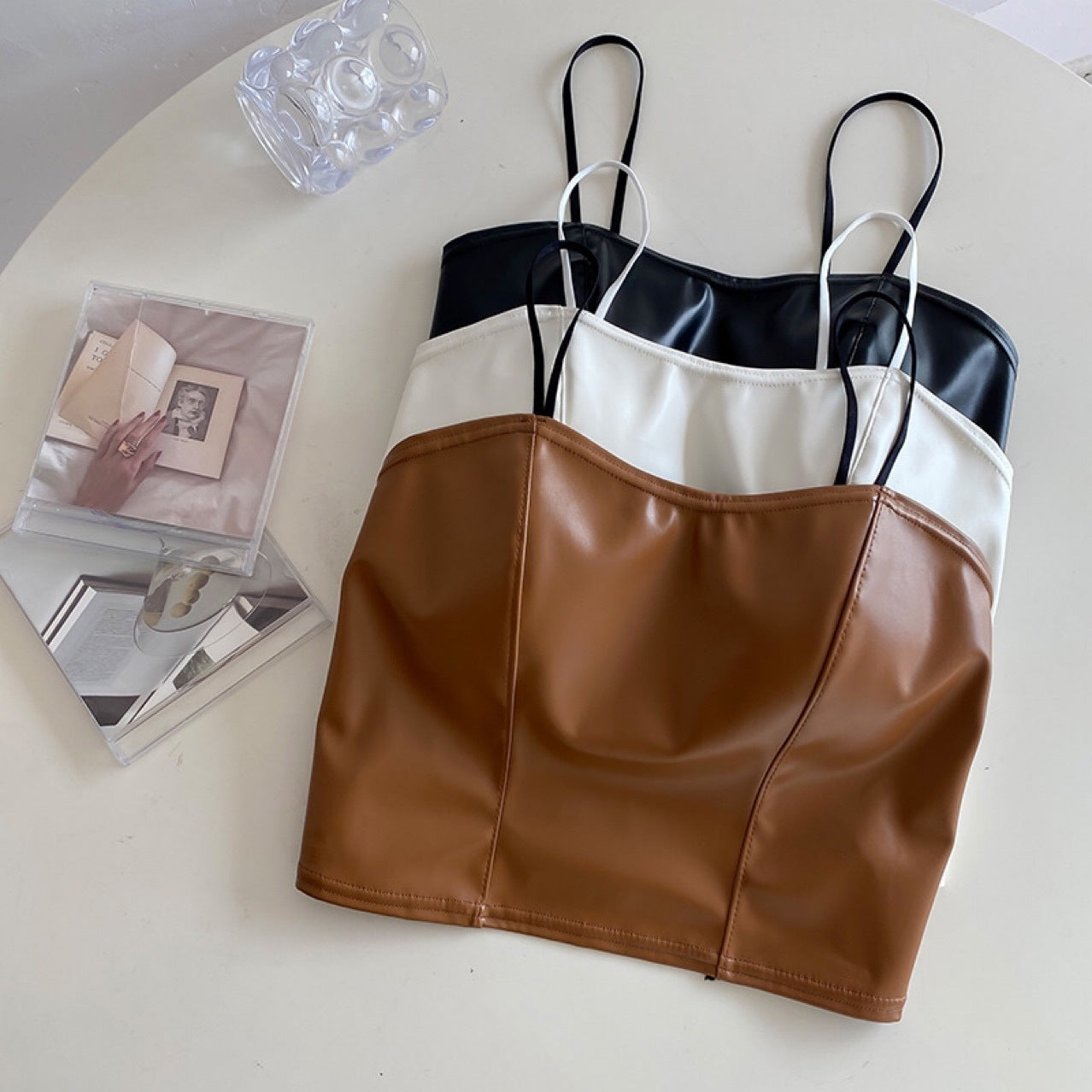 Retro Leather Vest Women Wear Short Stretch 04a84959 cc1d 434c 898e 91c35bb49f9a