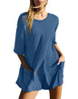 Casual Loose Short-sleeved Jumpsuit With Pockets New Crew Neck Shorts Overall Pants Summer Womens Clothing 04b4f8cc d582 47aa