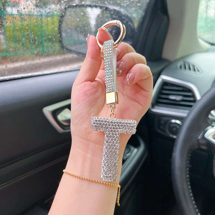 English Letter Keychain Clay Diamond Round Buckle Pendant 04d3d882 4882 4551 bea3 3754679f5da8